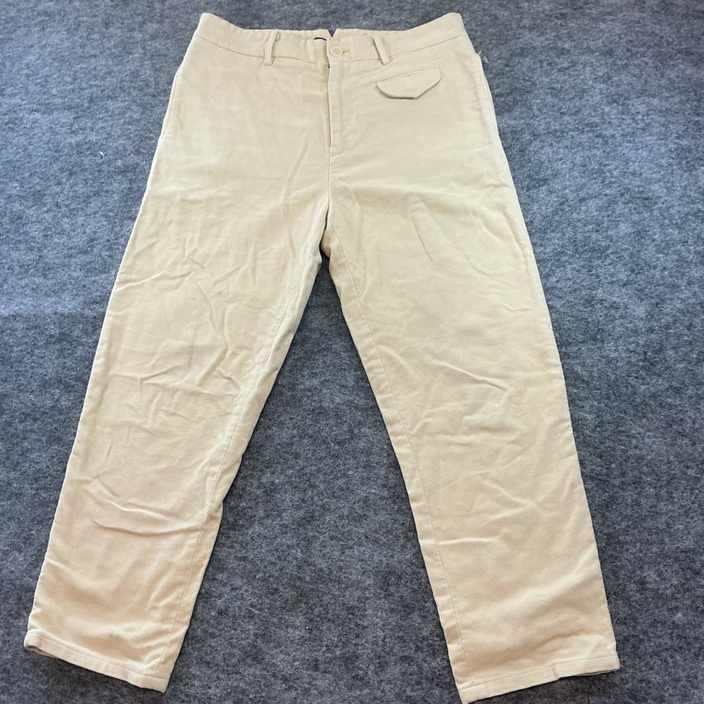 Nico Nicholson & Nicholson Cream Fleece Cotton Straight Leg Pants A5